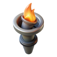 extraordinary rustic Burning Torch Isometric View Isolated Element genuine png