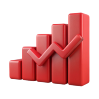 serene minimalist Business Graph with Downward Trend Red Color Cutout genuine png
