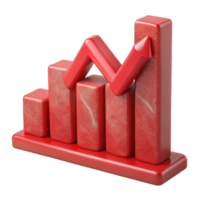 impressive creative Business Graph with Downward Trend Red Color Cutout high resolution png