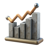 elegant classic Business Graph with Stable Trend Grey Color Cutout authentic png