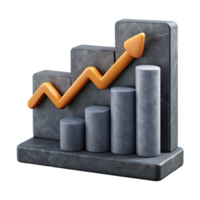 stunning classic Business Graph with Stable Trend Grey Color Cutout authentic png