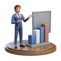 beautiful classic Businessman Giving Presentation on Laptop Cutout authentic png