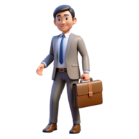 extraordinary traditional Businessman Holding Briefcase Side View Transparent Background high resolution png