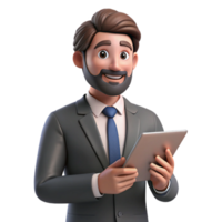 stunning rustic Businessman Using Tablet Close Up Transparent high resolution png