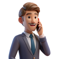 magnificent abstract Businessman Talking on Phone Side View authentic png