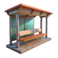 dramatic contemporary Bus Stop Bench Empty Perspective View Cutout authentic png