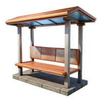 vibrant contemporary Bus Stop Bench Empty Perspective View Cutout original png