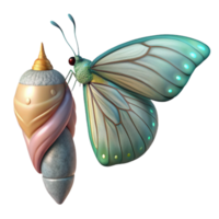 serene creative Butterfly Emerging From Chrysalis Transformation Transparent Background 4K png