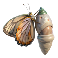 extraordinary abstract Butterfly Emerging From Chrysalis Transformation Transparent Background detailed png