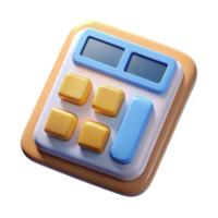 elegant modern Calculator with Numbers on Screen Top View Transparent Background high quality png