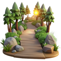 vibrant contemporary Calm Forest Path with Sunlight Transparent Background high resolution png