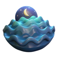 magnificent modern Calm Ocean Waves at Night Transparent Background genuine png
