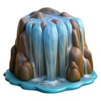 serene vintage Calm Waterfall Close Up View Transparent Background premium png