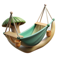 elegant rustic Camping Hammock Hanging Between Trees Transparent Background professional png