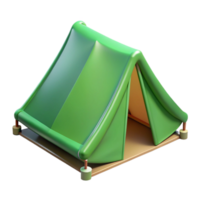 magnificent minimalist Camping Tent Green Isolated Element authentic png