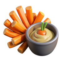 elegant traditional Carrot Sticks and Dip Cutout Element high resolution png