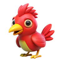 dramatic rustic Cartoon Bird Red with Yellow Beak Isolated genuine png