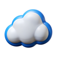 extraordinary traditional Cartoon Cloud Icon White with Blue Outline Transparent Background exclusive png
