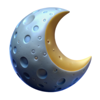 wonderful abstract Cartoon Moon Icon Isolated 4K png