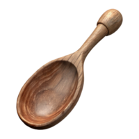 beautiful artistic Carved Wooden Spoon Rustic Style Isolated Element 4K png