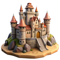 magnificent classic Castle on Hilltop Medieval Architecture Cutout high resolution png