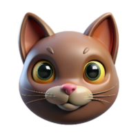 impressive rustic Cat Face Close Up Isolated Element Transparent Background high quality png