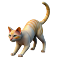 dramatic rustic Cat Stretching in Sunlight Isolated Element with Transparent Background detailed png