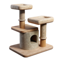 beautiful modern Cat Tree with Scratching Post Isolated Element with Transparent Background high resolution png
