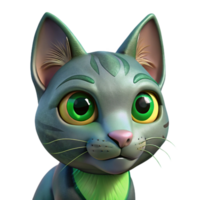stunning rustic Cat with Green Eyes Cutout 4K png
