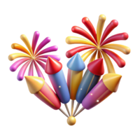 dramatic rustic Celebration Fireworks Isolated on Transparent Background high quality png