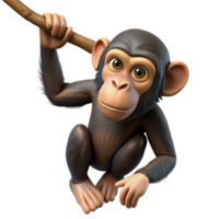 extraordinary abstract Chimpanzee Isolated Hanging From Branch high resolution png