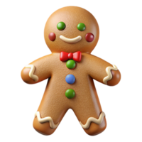 serene rustic Christmas Gingerbread Man Decorated Transparent Background 4K png