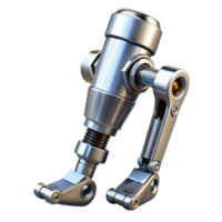 stunning modern Chrome Robot Leg with Hydraulics Isolated 4K png