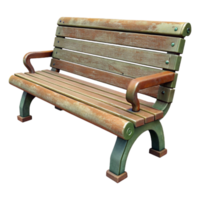 vibrant creative City Park Bench Side View Isolated Element professional png