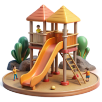 vibrant abstract City Park Playground Slide Children Playing Cutout high quality png