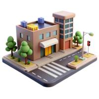 dramatic rustic City Street Busy Intersection Daytime View Transparent Background 4K png