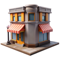 serene rustic City Street Corner with Shop Fronts Transparent Background high resolution png