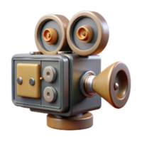 wonderful rustic Classic Movie Camera with Hand Crank Transparent Background professional png