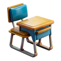 extraordinary abstract Classroom Desk with Chair Front View Transparent Background professional png