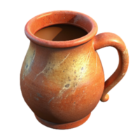serene rustic Clay Pottery Mug with Rustic Glaze Cutout professional png