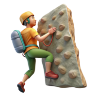 dramatic traditional Climber Scaling Steep Rock Face Isolated on Transparent Background genuine png