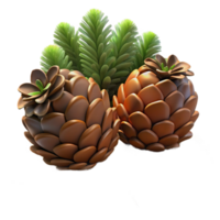 elegant artistic Close Up of Pine Cones on Forest Floor Transparent Background professional png