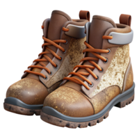 dramatic minimalist Close Up of Hiking Boots on Trail Transparent Background professional png