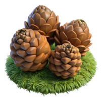 serene abstract Close Up of Pine Cones on Forest Floor Transparent Background high resolution png