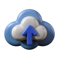 impressive modern Cloud Computing Icon with Up Arrow Isolated Element 4K png