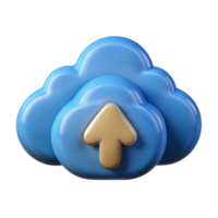 beautiful minimalist Cloud Computing Icon with Up Arrow Isolated Element authentic png