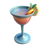 impressive abstract Cocktail Glass Cutout with Garnish Transparent Background authentic png