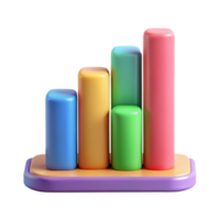 extraordinary artistic Colorful Bar Graph with Sales Performance Data Isolated professional png