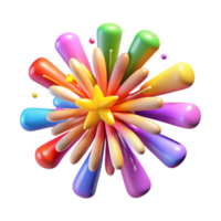 serene traditional Colorful Fireworks Explosion Isolated Element authentic png