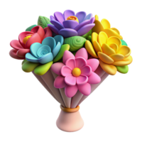 serene rustic Colorful Flower Bouquet Isolated Element original png